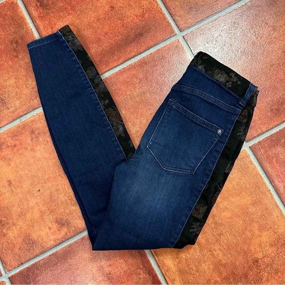Anthropologie x Pilcro High-Rise Floral Contrast Skinny Jeans